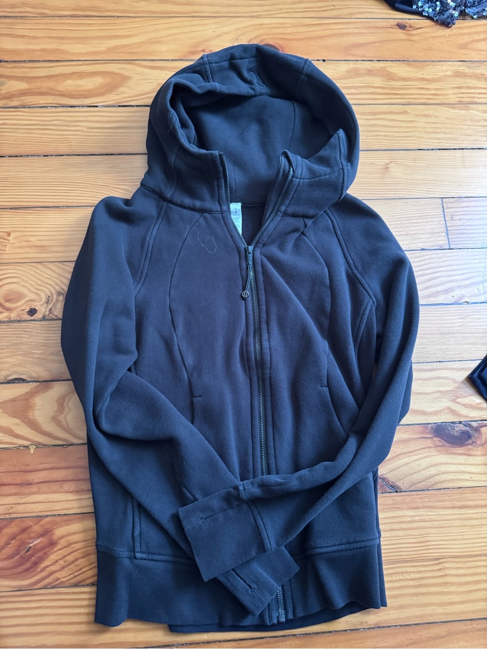 lululemon athletica Scuba Black Zip-Up Hooded Sweatshirt